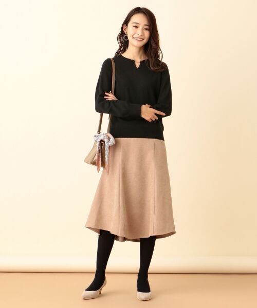 L size ONWARD(大きいサイズ) / エルサイズオンワード ミニ・ひざ丈スカート | 【洗える】マーメイドスエード調 スカート | 詳細10