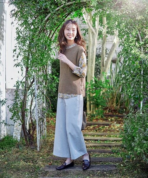 L size ONWARD(大きいサイズ) / エルサイズオンワード ベスト | 【洗える】リネンコットン片畦ベスト | 詳細5