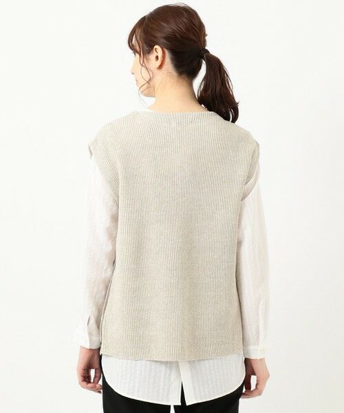 L size ONWARD(大きいサイズ) / エルサイズオンワード ベスト | 【洗える】リネンコットン片畦ベスト | 詳細13