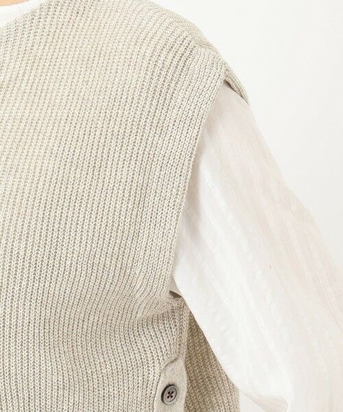 L size ONWARD(大きいサイズ) / エルサイズオンワード ベスト | 【洗える】リネンコットン片畦ベスト | 詳細15