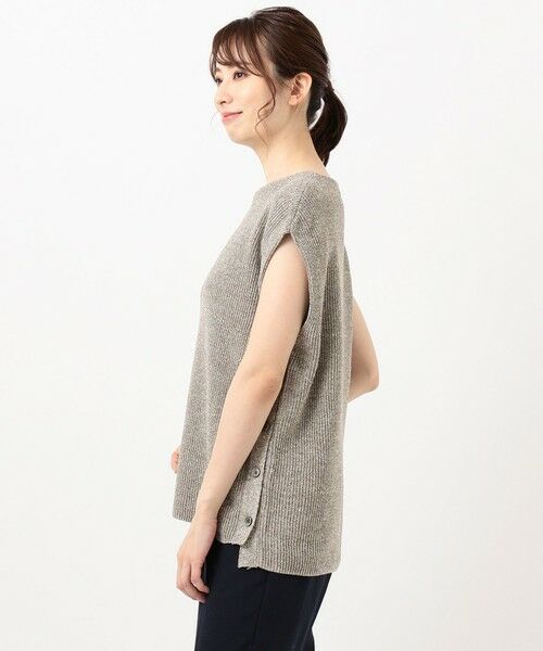 L size ONWARD(大きいサイズ) / エルサイズオンワード ベスト | 【洗える】リネンコットン片畦ベスト | 詳細22