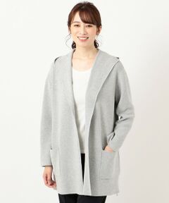 L size ONWARD(大きいサイズ) / エルサイズオンワード カーディガン・ボレロ | 【洗える】オーガニックコットン フーデッドカーディガン