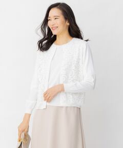 L size ONWARD(大きいサイズ) / エルサイズオンワード カーディガン・ボレロ | レースコンビ　アンサンブル　カーディガン