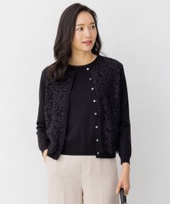 L size ONWARD(大きいサイズ) / エルサイズオンワード カーディガン・ボレロ | レースコンビ　アンサンブル　カーディガン