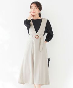 L size ONWARD(大きいサイズ) / エルサイズオンワード セットアップ | 【洗える】Ｖネック ジャンドレ セット