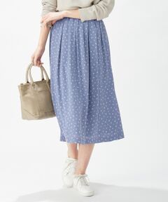 L size ONWARD(大きいサイズ) / エルサイズオンワード ミニ・ひざ丈スカート | 【洗える】フェザージオメトリックプリント スカート