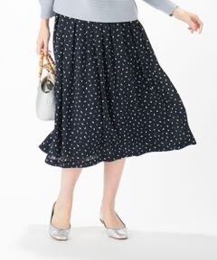 L size ONWARD(大きいサイズ) / エルサイズオンワード ミニ・ひざ丈スカート | 【洗える】フェザージオメトリックプリント スカート