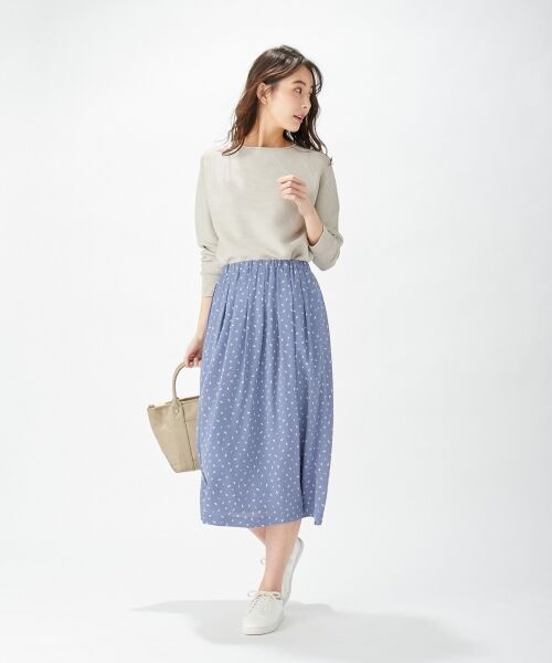 L size ONWARD(大きいサイズ) / エルサイズオンワード ミニ・ひざ丈スカート | 【洗える】フェザージオメトリックプリント スカート | 詳細1