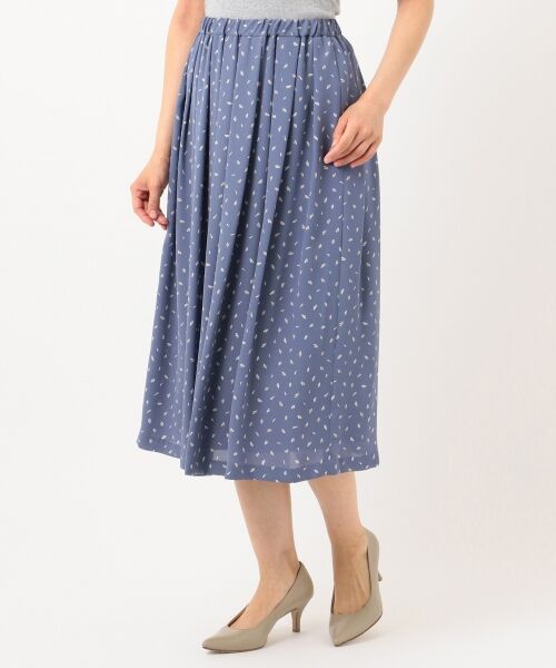 L size ONWARD(大きいサイズ) / エルサイズオンワード ミニ・ひざ丈スカート | 【洗える】フェザージオメトリックプリント スカート | 詳細2