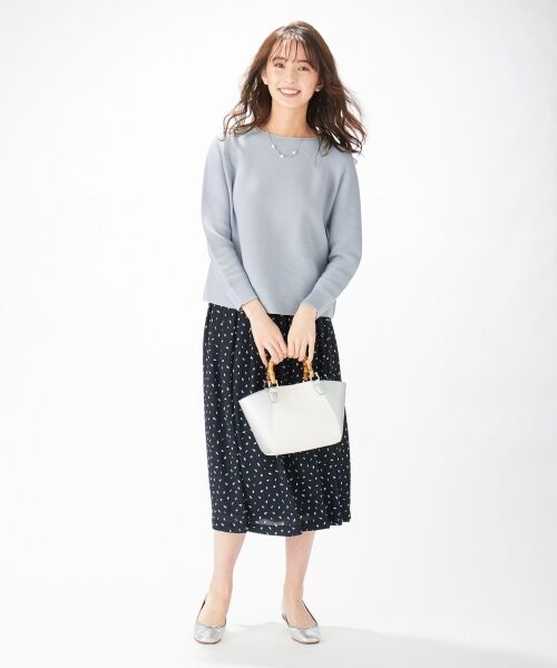 L size ONWARD(大きいサイズ) / エルサイズオンワード ミニ・ひざ丈スカート | 【洗える】フェザージオメトリックプリント スカート | 詳細9