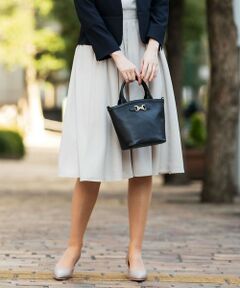 L size ONWARD(大きいサイズ) / エルサイズオンワード ミニ・ひざ丈スカート | 【洗える】タックギャザーエアリー スカート