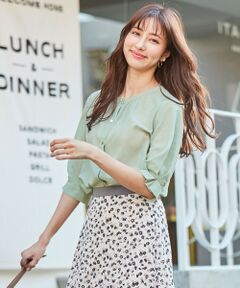 L size ONWARD(大きいサイズ) / エルサイズオンワード シャツ・ブラウス | 【2WAY】タックギャザーエアリー ブラウス