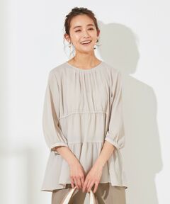 L size ONWARD(大きいサイズ) / エルサイズオンワード シャツ・ブラウス | 【洗える】ティアードギャザー ブラウス