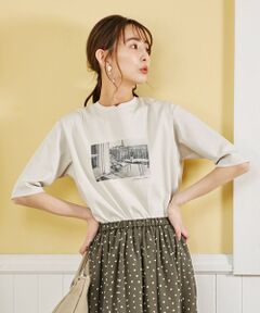 L size ONWARD(大きいサイズ) / エルサイズオンワード カットソー | 【洗える】フォト Tシャツ