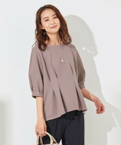 L size ONWARD(大きいサイズ) / エルサイズオンワード カットソー | タックディテールジャージー トップス