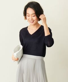 【洗える・WEB限定カラーあり】glaze Vネック ニット