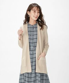 L size ONWARD(大きいサイズ) / エルサイズオンワード カーディガン・ボレロ | 【洗える】片畦Vネック ロングカーディガン