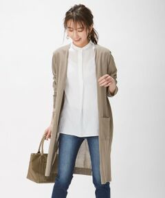 L size ONWARD(大きいサイズ) / エルサイズオンワード カーディガン・ボレロ | 【洗える】コットンナイロン ロング カーディガン