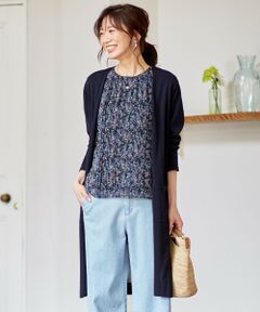 L size ONWARD(大きいサイズ) / エルサイズオンワード カーディガン・ボレロ | 【洗える】コットンナイロン ロング カーディガン