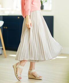 L size ONWARD(大きいサイズ) / エルサイズオンワード その他パンツ | 【洗える】メーテルサテン プリーツパンツ