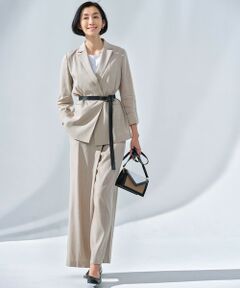 L size ONWARD(大きいサイズ) / エルサイズオンワード その他パンツ | MANTECO リネン ストレッチ パンツ