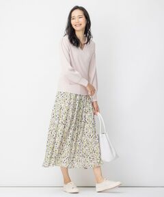 L size ONWARD(大きいサイズ) / エルサイズオンワード ミニ・ひざ丈スカート | ERICA フラワープリント スカート