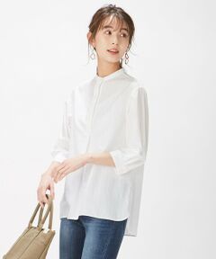 L size ONWARD(大きいサイズ) / エルサイズオンワード シャツ・ブラウス | 【洗える】コットン キュプラドビーストライプ ブラウス