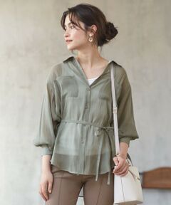 L size ONWARD(大きいサイズ) / エルサイズオンワード シャツ・ブラウス | 【洗える】シアーライトクロス ブラウス