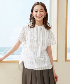 L size ONWARD(大きいサイズ) / エルサイズオンワード カットソー | 【イージーケア】スビンギザストライプ カットソー