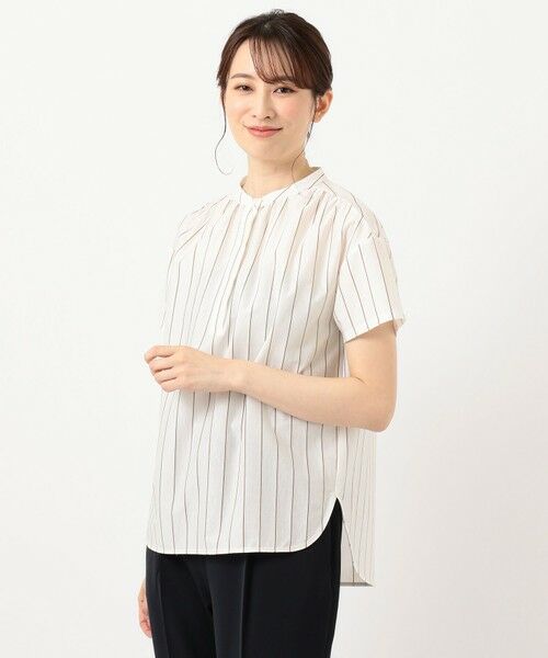 L size ONWARD(大きいサイズ) / エルサイズオンワード カットソー | 【イージーケア】スビンギザストライプ カットソー | 詳細2