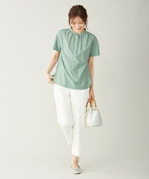 L size ONWARD(大きいサイズ) / エルサイズオンワード カットソー | 【イージーケア】スビンギザストライプ カットソー | 詳細11