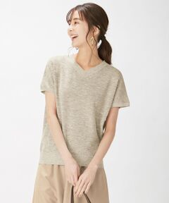 L size ONWARD(大きいサイズ) / エルサイズオンワード ニット・セーター | 【洗える】リネンコットン片畦 ニット