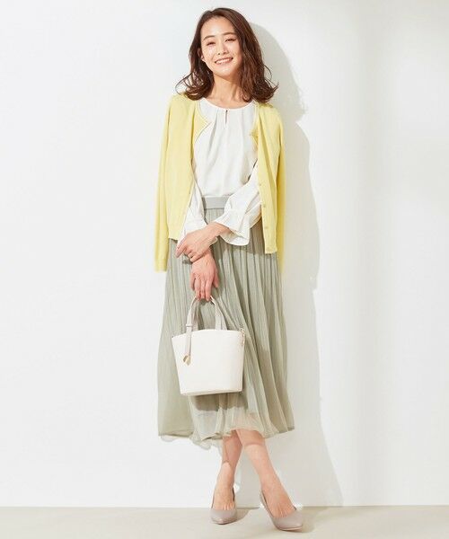 L size ONWARD(大きいサイズ) / エルサイズオンワード カーディガン・ボレロ | 【洗える】ラインポイント カーディガン | 詳細1