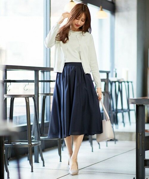 L size ONWARD(大きいサイズ) / エルサイズオンワード カーディガン・ボレロ | 【洗える】ラインポイント カーディガン | 詳細4