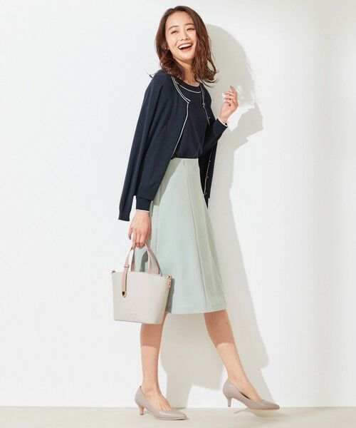 L size ONWARD(大きいサイズ) / エルサイズオンワード カーディガン・ボレロ | 【洗える】ラインポイント カーディガン | 詳細10