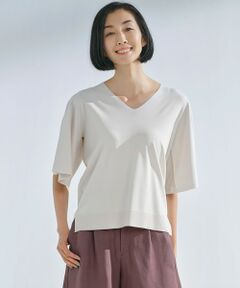 L size ONWARD(大きいサイズ) / エルサイズオンワード ニット・セーター | VISCOSE STRETCH Vネック ニット プルオーバー
