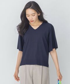 VISCOSE STRETCH Vネック ニット プルオーバー