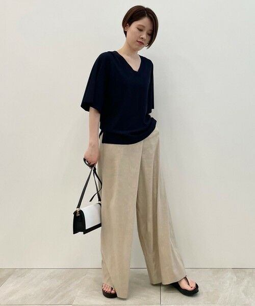 L size ONWARD(大きいサイズ) / エルサイズオンワード ニット・セーター | VISCOSE STRETCH Vネック ニット プルオーバー | 詳細16