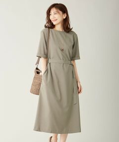 L size ONWARD(大きいサイズ) / エルサイズオンワード ロング・マキシ丈ワンピース | 【洗える】ドライタッチツイルストレッチ ワンピース