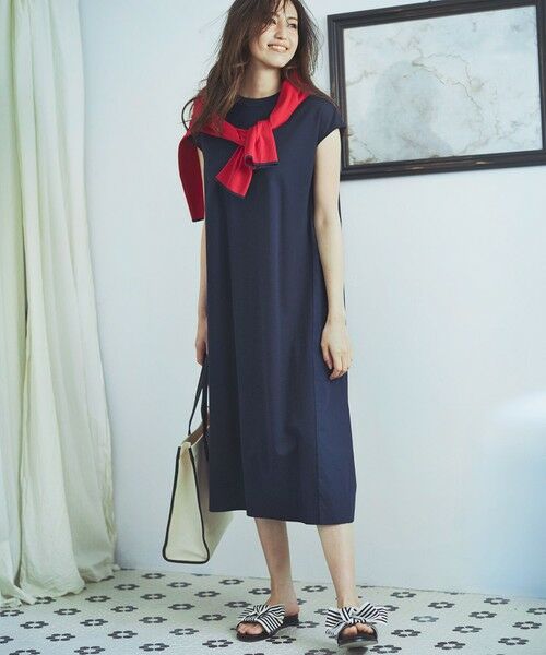 セール 洗える コットンフライス セーターマシーン Aラインワンピース ロング マキシ丈ワンピース L Size Onward 大きいサイズ エルサイズオンワード ファッション通販 タカシマヤファッションスクエア