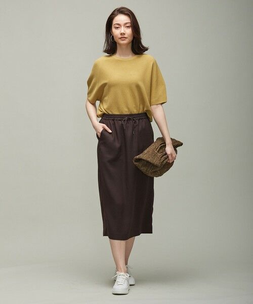 L size ONWARD(大きいサイズ) / エルサイズオンワード ミニ・ひざ丈スカート | 【マガジン掲載】 Fluid Back Satin ドロスト スカート(番号CK32) | 詳細7