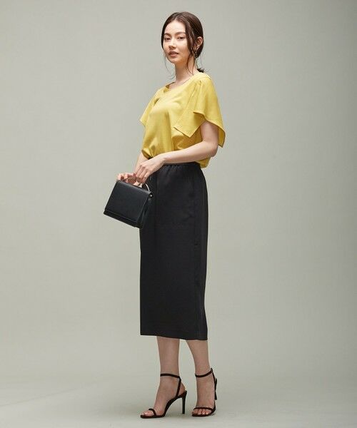 L size ONWARD(大きいサイズ) / エルサイズオンワード ミニ・ひざ丈スカート | 【マガジン掲載】 Fluid Back Satin ドロスト スカート(番号CK32) | 詳細18