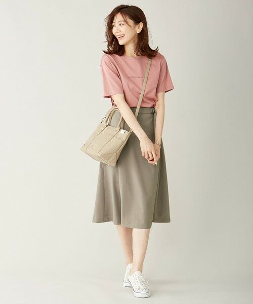 L size ONWARD(大きいサイズ) / エルサイズオンワード ミニ・ひざ丈スカート | 【洗える】ドライタッチツイルストレッチ スカート | 詳細1