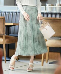 L size ONWARD(大きいサイズ) / エルサイズオンワード ミニ・ひざ丈スカート | 【洗える】2WAYレーシリバーシブル スカート