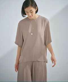 L size ONWARD(大きいサイズ) / エルサイズオンワード シャツ・ブラウス | マットサテン 5分袖 ブラウス