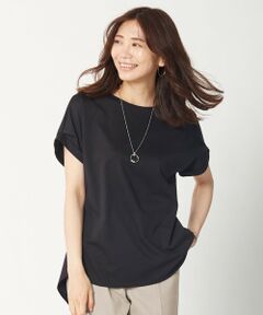 L size ONWARD(大きいサイズ) / エルサイズオンワード カットソー | 【UVケア・消臭効果・接触冷感】コンパクトコットンスムース ラウンドヘム カットソー