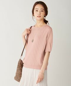 【UVカット・洗える】Functional Cotton Blend プリーツ ニット