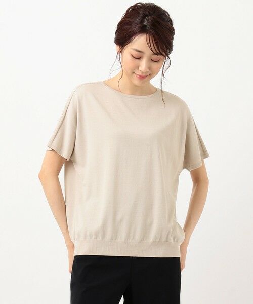 L size ONWARD(大きいサイズ) / エルサイズオンワード ニット・セーター | 【UVカット・洗える】Functional Cotton Blend 袖レース ニット | 詳細5