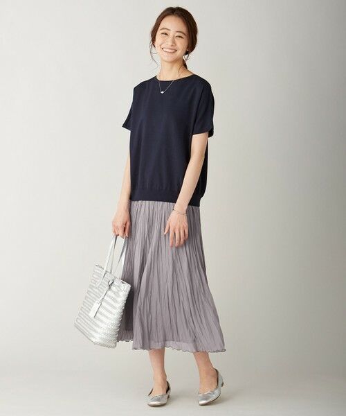 L size ONWARD(大きいサイズ) / エルサイズオンワード ニット・セーター | 【UVカット・洗える】Functional Cotton Blend 袖レース ニット | 詳細16