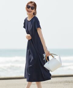 L size ONWARD(大きいサイズ) / エルサイズオンワード ロング・マキシ丈ワンピース | 【UVケア・消臭効果・接触冷感】コンパクトコットンスムース ワンピース